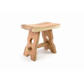 DIVERO Masivní stolička z mungurového dřeva - ruční práce