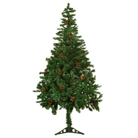 Námrazou pokrytý vánoční stromek se šiškami 150 cm - Favi.cz