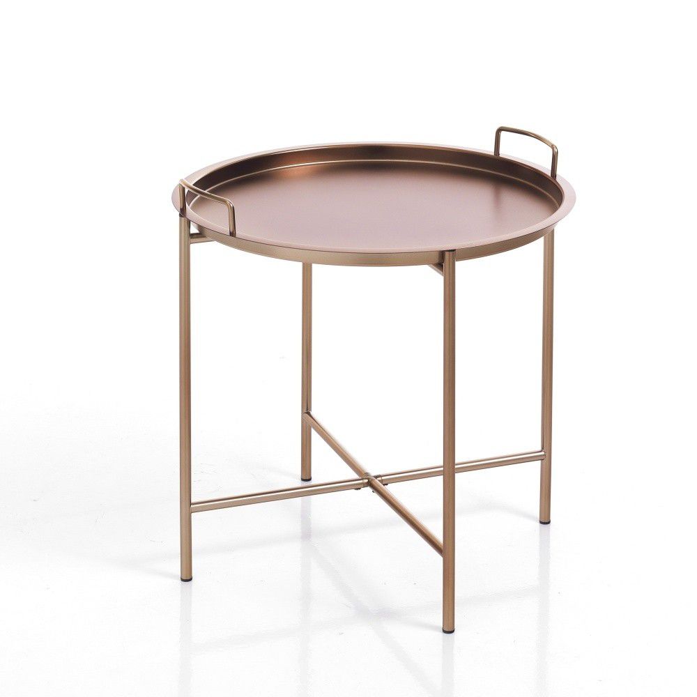 Odkládací stolek v měděné barvě s odnímatelným podnosem Tomasucci Vagna, ⌀ 45 cm - Bonami.cz