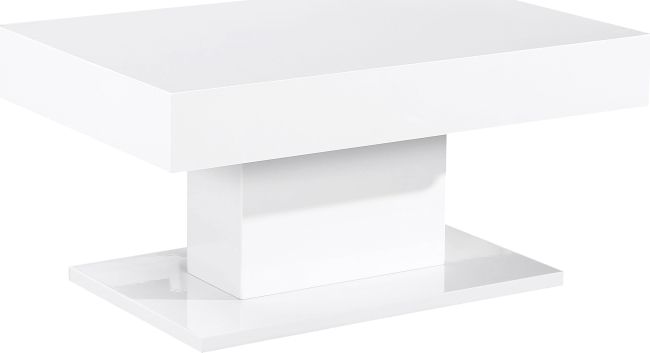 Konferenční stůl s úložným prostorem, bílá vysoký lesk, DIKARO Mdum - M DUM.cz