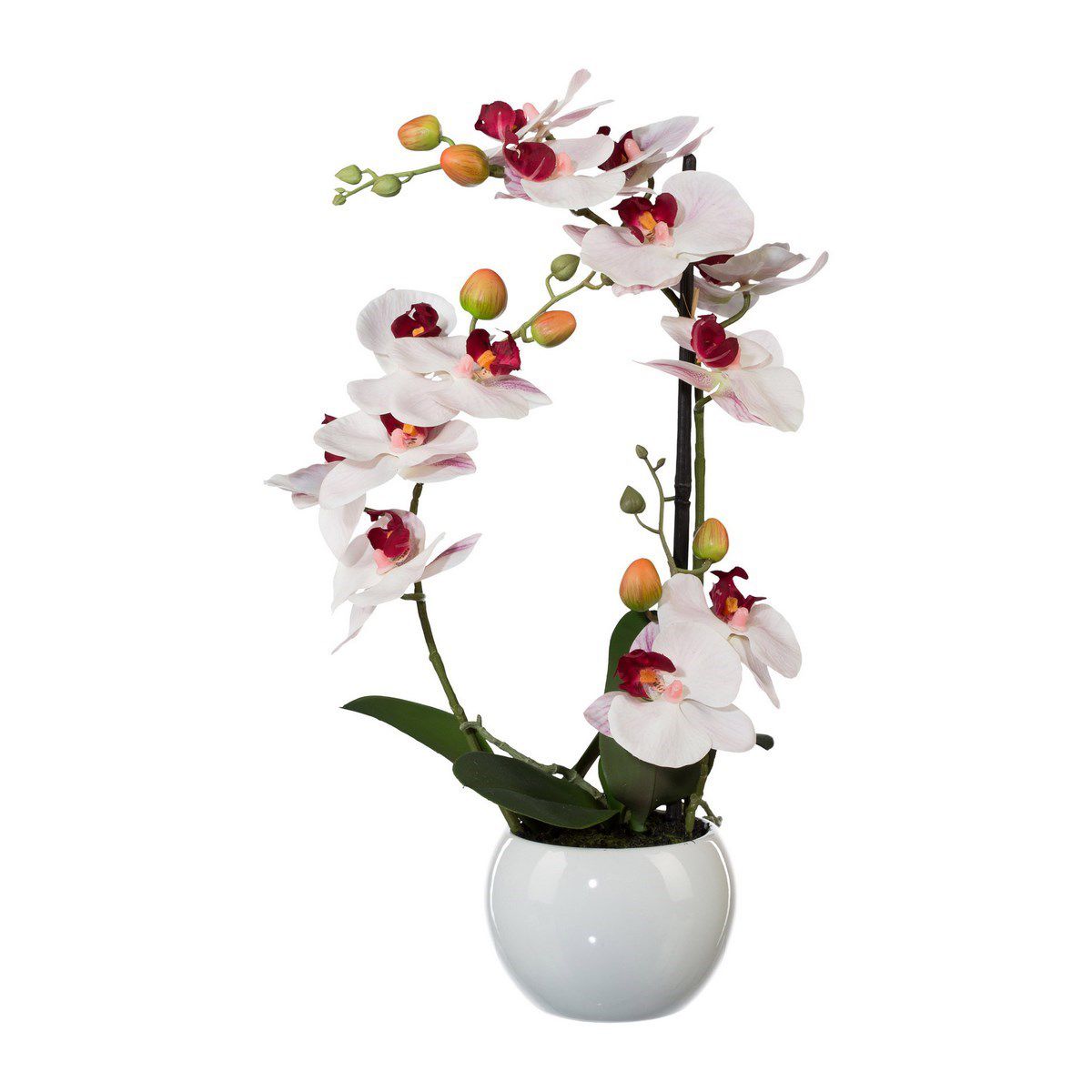 Umělá Orchidej v keramickém květináči bílá, 42 cm 1118033-10 - 4home.cz
