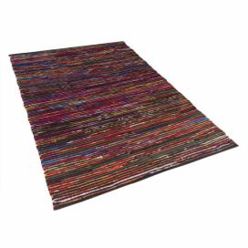 Různobarevný bavlněný koberec v tmavém odstínu 140x200 cm BARTIN Beliani.cz
