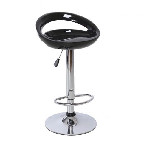Leskle černá barová židle s kruhově tvarovaným sedákem TK197 - Favi.cz