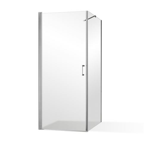 Otevírací jednokřídlé sprchové dveře OBCO1 s pevnou stěnou OBCB Čtvercový kout se dveřmi 900 mm a OB - Aquakoupelna.cz