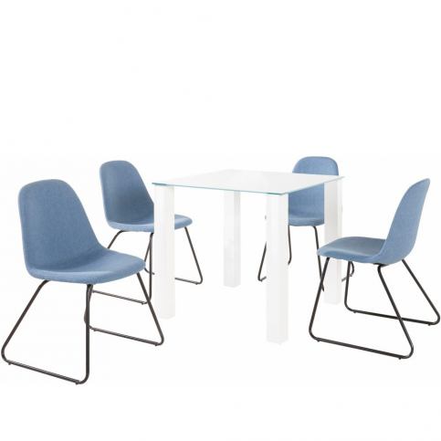 Sada stolu a 4 modrých židlí Støraa Dante Colombo - Bonami.cz