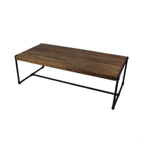 Konferenční stolek z teakového dřeva a kovu HSM collection Hali, 120 x 60 cm - Bonami.cz