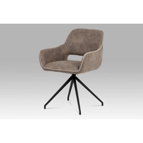 Jídelní židle, šedá látka, kov matná černá AUHC-715 CAP3 - Veselá Žena.cz