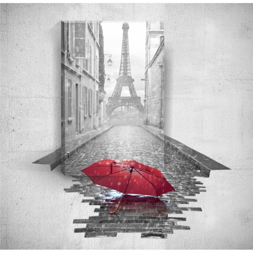 Nástěnný 3D obraz Mosticx Red Umbrella In Paris, 40 x 60 cm - Bonami.cz