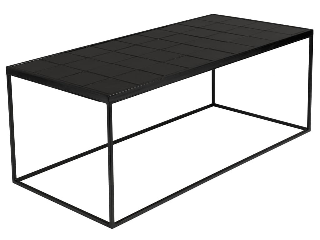 Černý kovový konferenční stolek ZUIVER GLAZED s keramickým obkladem 93x43 cm - Designovynabytek.cz