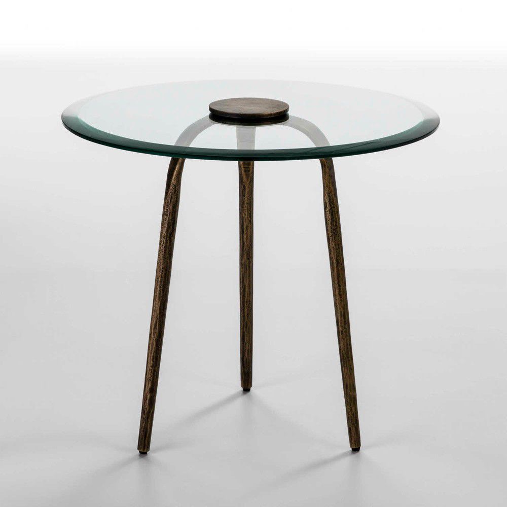 Odkládací stolek ze skla a železa Thai Natura Xenia, Ø 59 cm - Bonami.cz