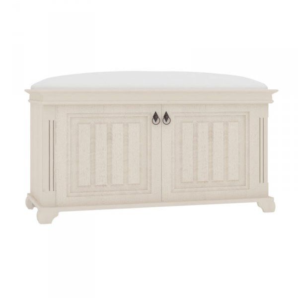 Lubidom Amelie Polstrovaná lavice s úložným prostorem - bílá provence - ATAN Nábytek