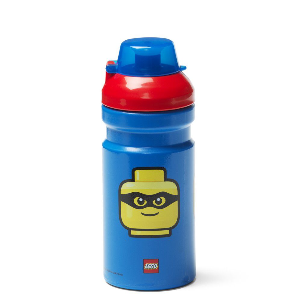 Modrá lahev na vodu s červeným víčkem LEGO® Iconic, 390 ml - Bonami.cz