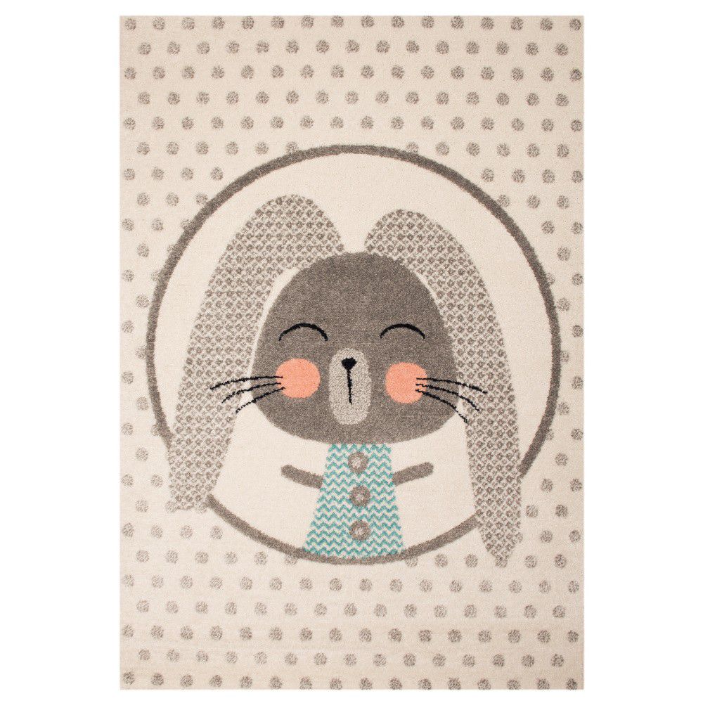 Béžový dětský koberec s šedými detaily Zala Living Rabbit, 120 x 170 cm - Bonami.cz