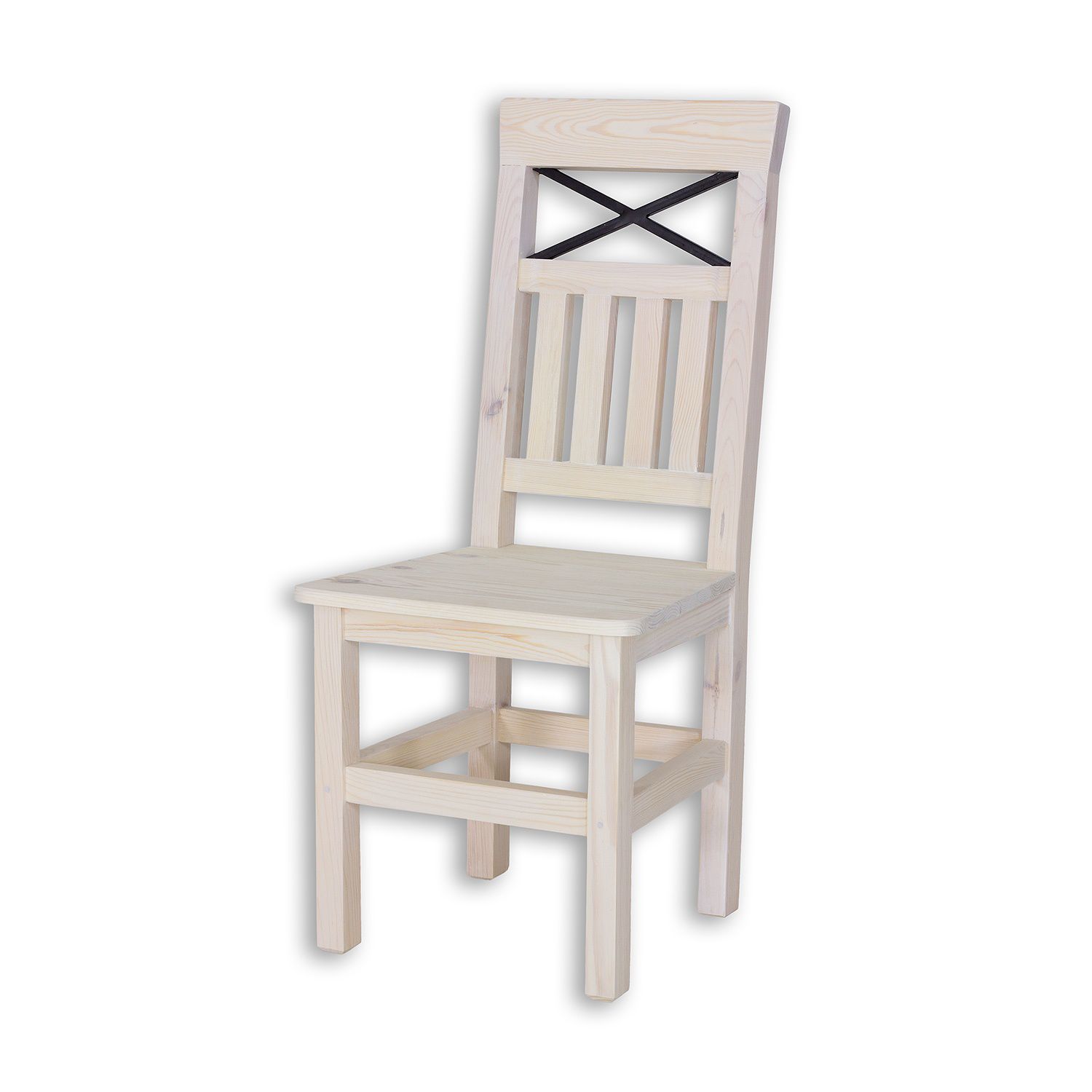 Masivní židle SEL 15 - K13/K02 (bělená borovice/hnědá) - Nábytek Harmonia s.r.o.