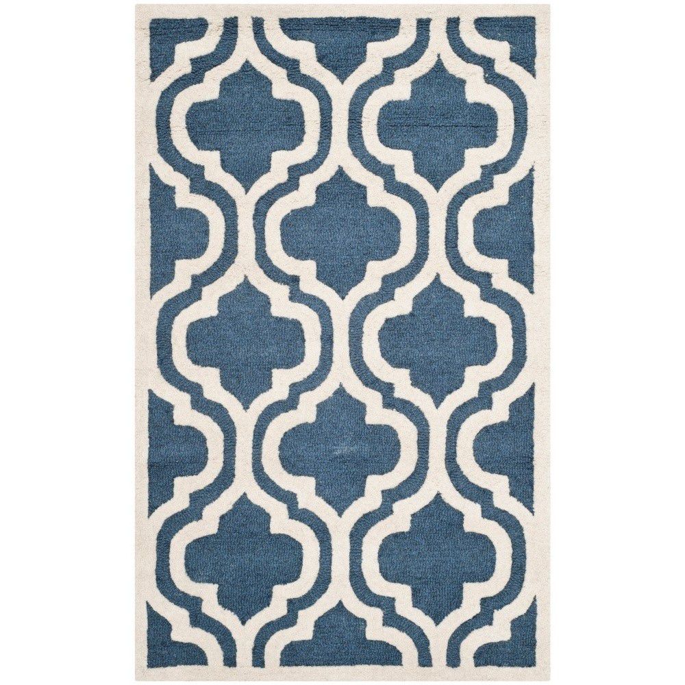 Modrý vlněný koberec Safavieh Lola, 91 x 152 cm - Bonami.cz