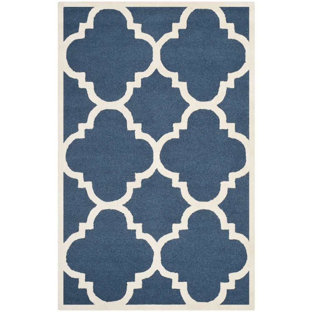 Modrý vlněný koberec Safavieh Clark, 91 x 152 cm - Bonami.cz