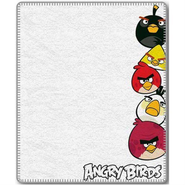 Jerry Fabrics Fleece deka Angry Birds bílá 120x150 - Favi.cz
