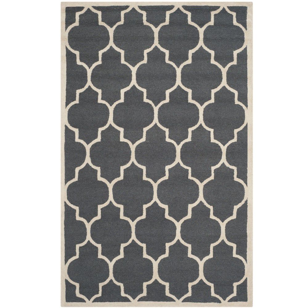 Tmavě šedý vlněný koberec Safavieh Everly, 91 x 152 cm - Bonami.cz