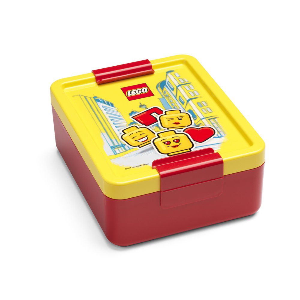 Červený box na svačinu se žlutým víčkem LEGO® Iconic - Bonami.cz