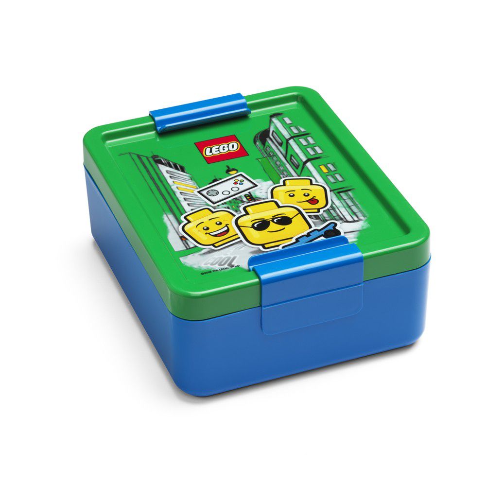 Modrý box na svačinu se zeleným víčkem LEGO® Iconic - alza.cz