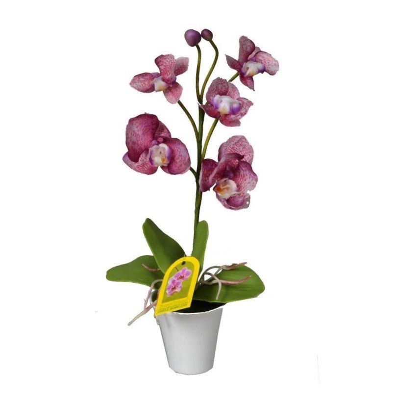 Umělá Orchidej v květináči fialová, 35 cm - 4home.cz