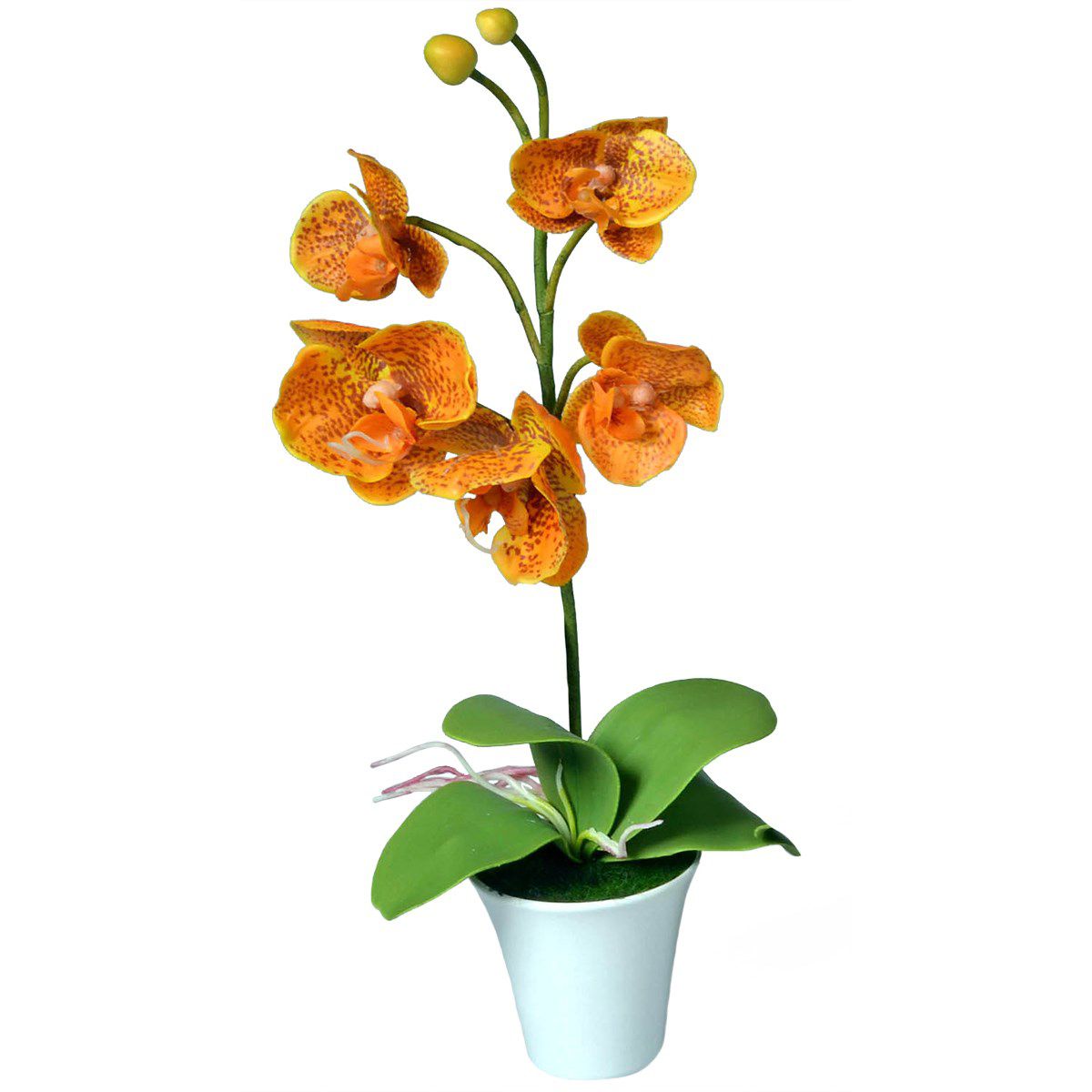 Umělá Orchidej v květináči oranžová, 35 cm - 4home.cz