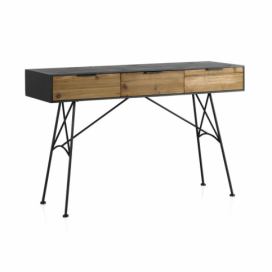 Bonami.cz: Konzolový stolek s 3 zásuvkami a kovovými nohami Geese Capri
