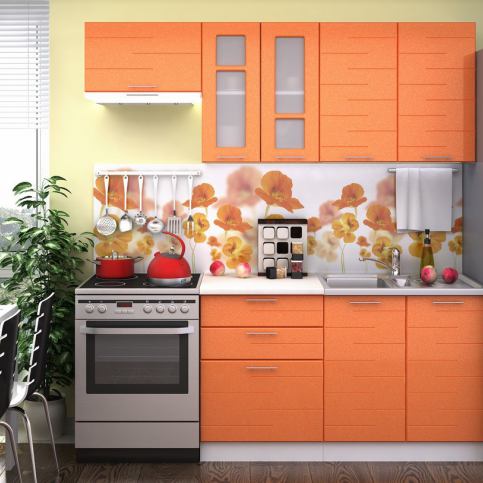 Kuchyně TECHNO 200 oranžová metalic - Nábytek Harmonia s.r.o.