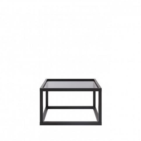 BRW Konferenční stolek Modai LAWA 63 x 63 cm, sklo - černá - ATAN Nábytek