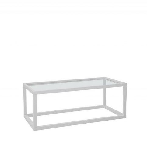 BRW Konferenční stolek Modai LAWA 103 x 53 cm, sklo - bílá - ATAN Nábytek