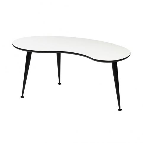 Bílý konferenční stolek s černými nohami Folke Strike, 40 x 70 x 110 cm - Bonami.cz