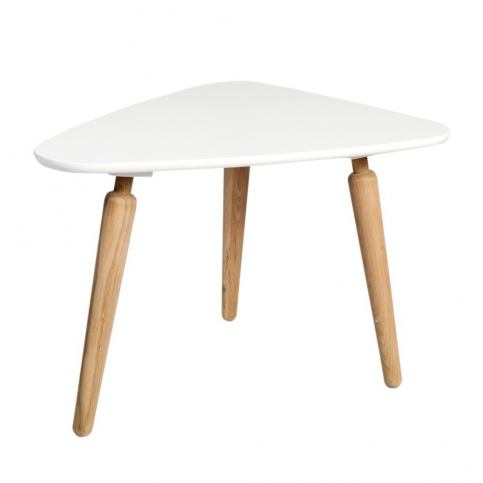Konferenční stolek s bílou deskou z dubového dřeva Folke Cappuccino, výška 53 x 45 x 67 cm - Bonami.cz