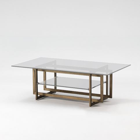 Konferenční stolek z kovu a skla Thai Natura Goldies, 120 x 65 cm - Bonami.cz