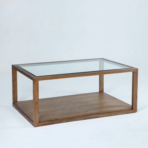 Konferenční stolek z lakovaného dřeva a skla Thai Natura, 110 x 70 cm - Bonami.cz