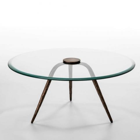 Konferenční stolek ze skla a železa Thai Natura Xenia, Ø 91 cm - Bonami.cz