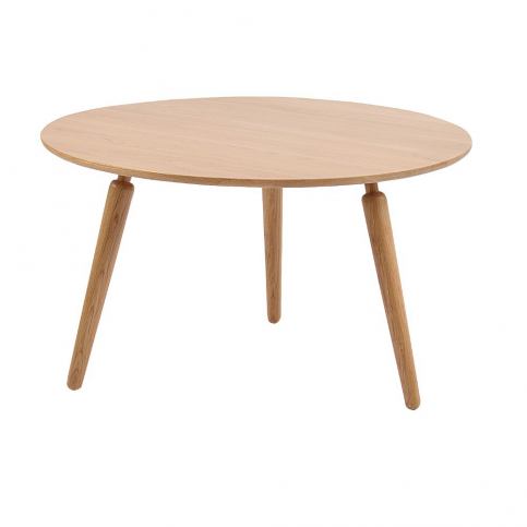 Přírodní konferenční stolek z dubového dřeva Folke Cappuccino, výška 45 cm x ∅ 80 cm - Bonami.cz