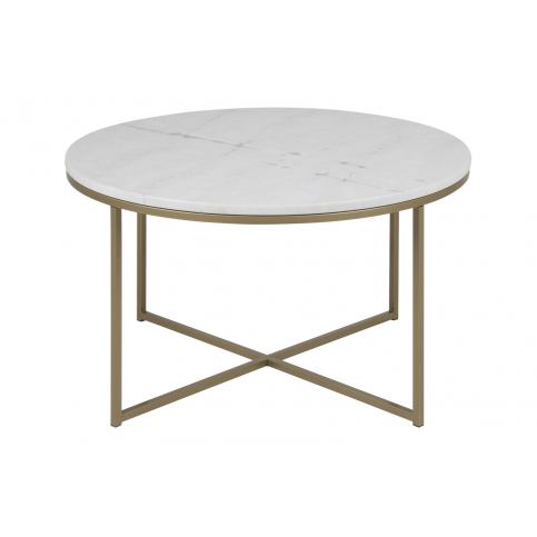 Konferenční stolek z marmoru se zlatými hranami - Nábytek aldo - NE