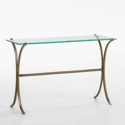 Konzolový stolek ze skla a železa Thai Natura, 112 x 73 cm - Bonami.cz