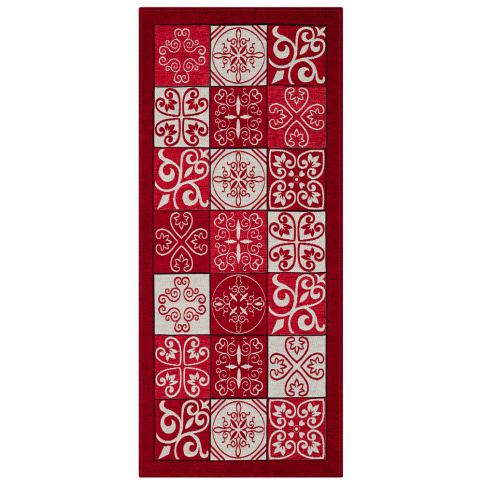 Červený vysoce odolný kuchyňský koberec Webtappeti Maiolica Rosso, 55 x 115 cm - Bonami.cz