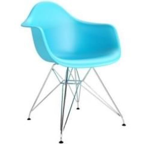 Designová židle DAR, sky blue (Chrom)  - Designovynabytek.cz
