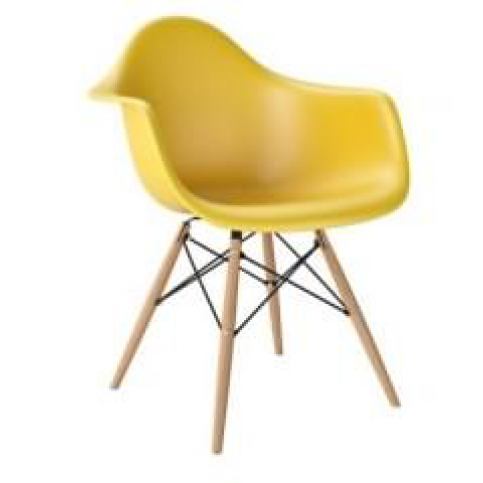Designová židle DAW, žlutá (Buk)  - Designovynabytek.cz