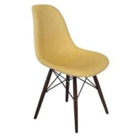 Židle DSW, čalouněná žlutá (Tmavý buk)  S0012512 CULTY + - Designovynabytek.cz