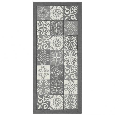 Šedý vysoce odolný kuchyňský koberec Webtappeti Maiolica Grigio, 55 x 115 cm - Bonami.cz