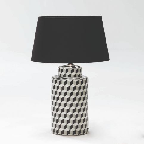 Černo-bílá keramikcá stolní lampa bez stínidla Thai Natura, výška 51 cm - Bonami.cz