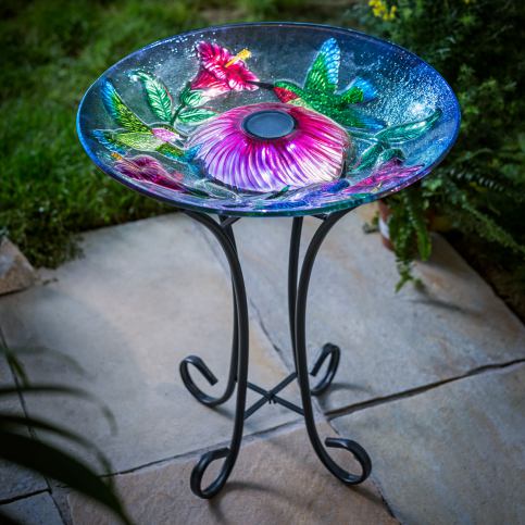 Solární dekorační mísa Magické květy - Velký Košík