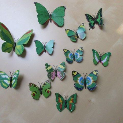 Decor4Walls 3D motýli 12ks zelená - Favi.cz