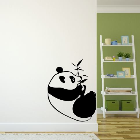 Samolepka na zeď - Panda s bambusem (95x93 cm) - PopyDesign - Popydesign