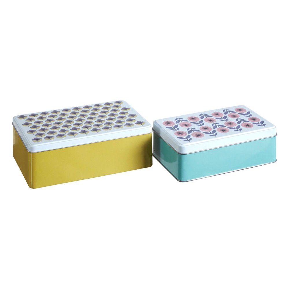 Dekorativní kovové úložné boxy s víkem v sadě 2 ks Joni – Premier Housewares - Bonami.cz
