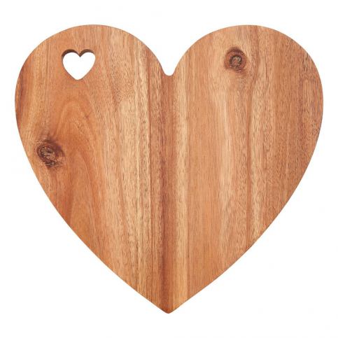 Prkénko ve tvaru srdce z akáciového dřeva s bílým okrajem Premier Housewares, 30 x 28 - Bonami.cz