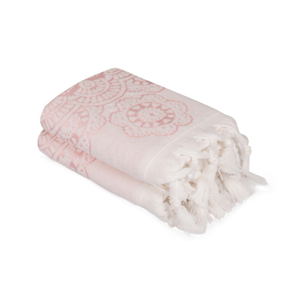 Sada 2 růžových bavlněných ručníků Carmelo Lerro, 50 x 90 cm - Bonami.cz